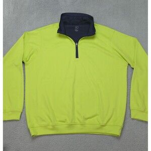 Zero Restriction Tour Series 1/4 Zip Pullover Sweater Mens Large Yellow Long